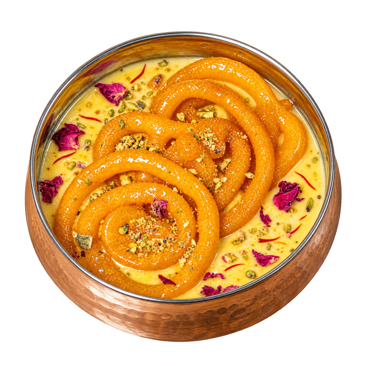 Traditional Indian jalebi with rabadi desert at Haveli Indian Cuisine